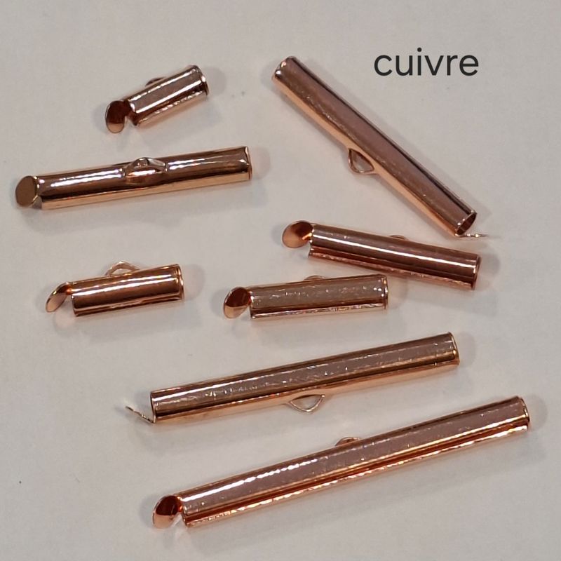 10 fermoir tube embout cuivre (8 longueurs)