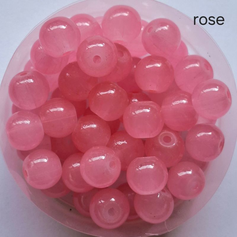 50 perles en verre 8mm (9 couleurs)