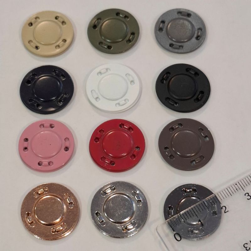 Bouton magnétique plat 2cm à coudre (12 couleurs)