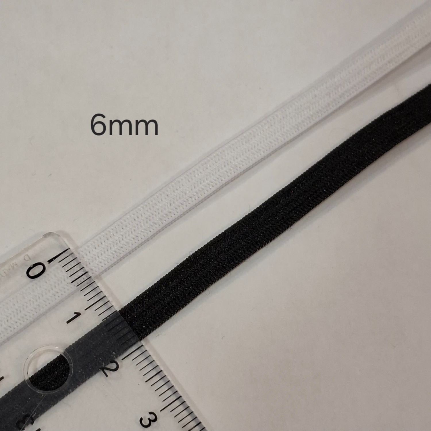 Élastique 6mm au m (noir et blanc)
