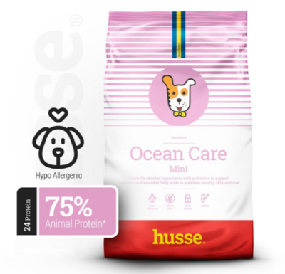Husse - Croquettes Hypoallergéniques pour Petits Chiens | Ocean Care Mini - 2 kg