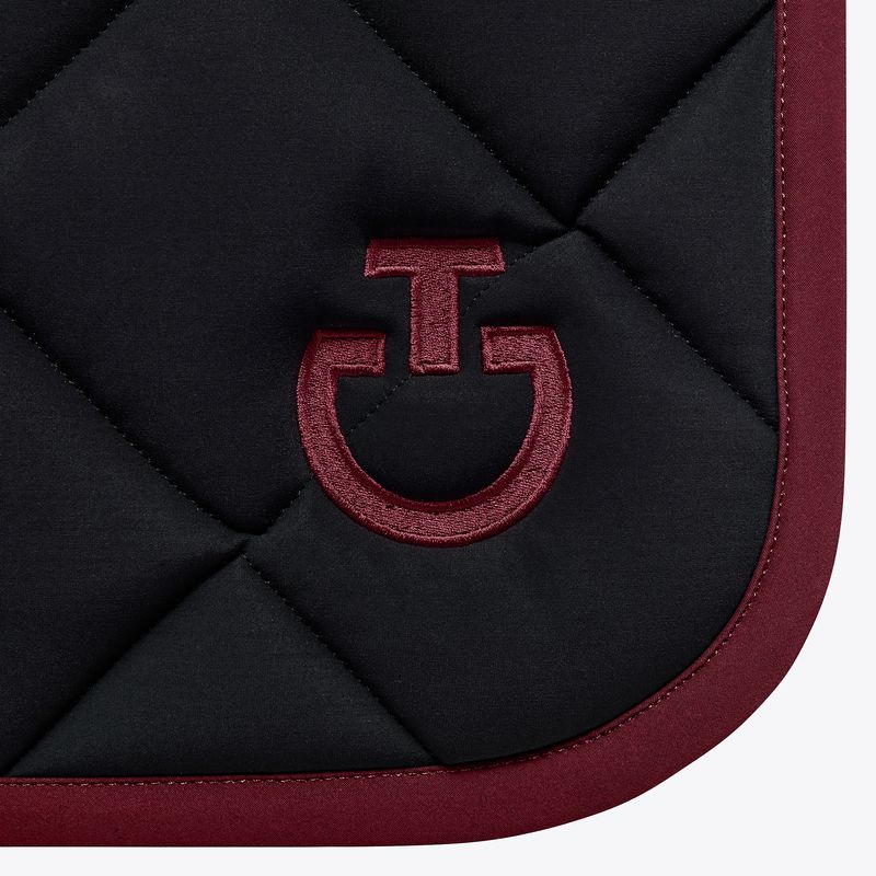 Cavalleria Toscana - Tapis Diamond Noir logo Bordeaux forme jumping