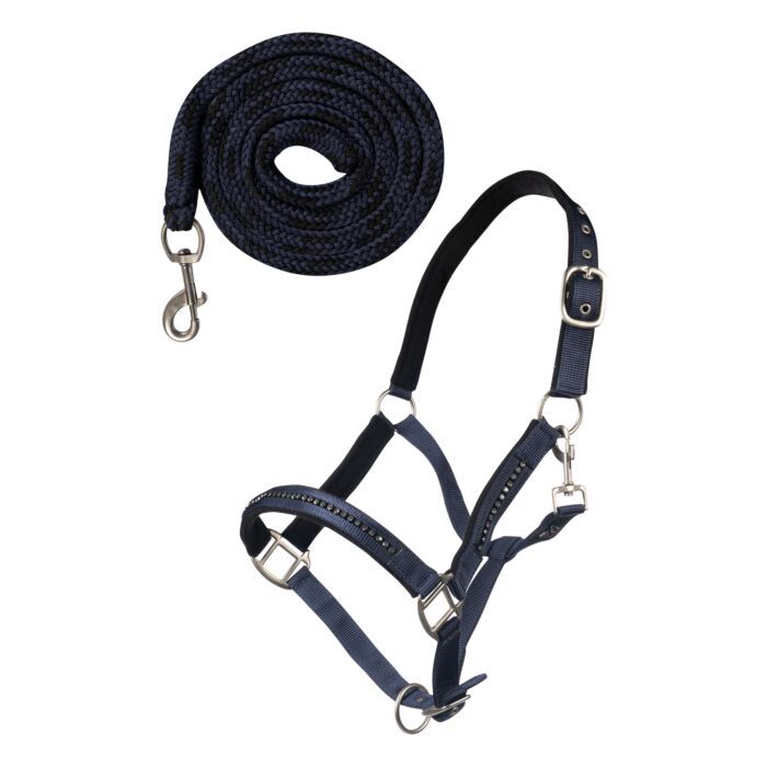 HKM - Licol Crystal Bleu Foncé et Noir