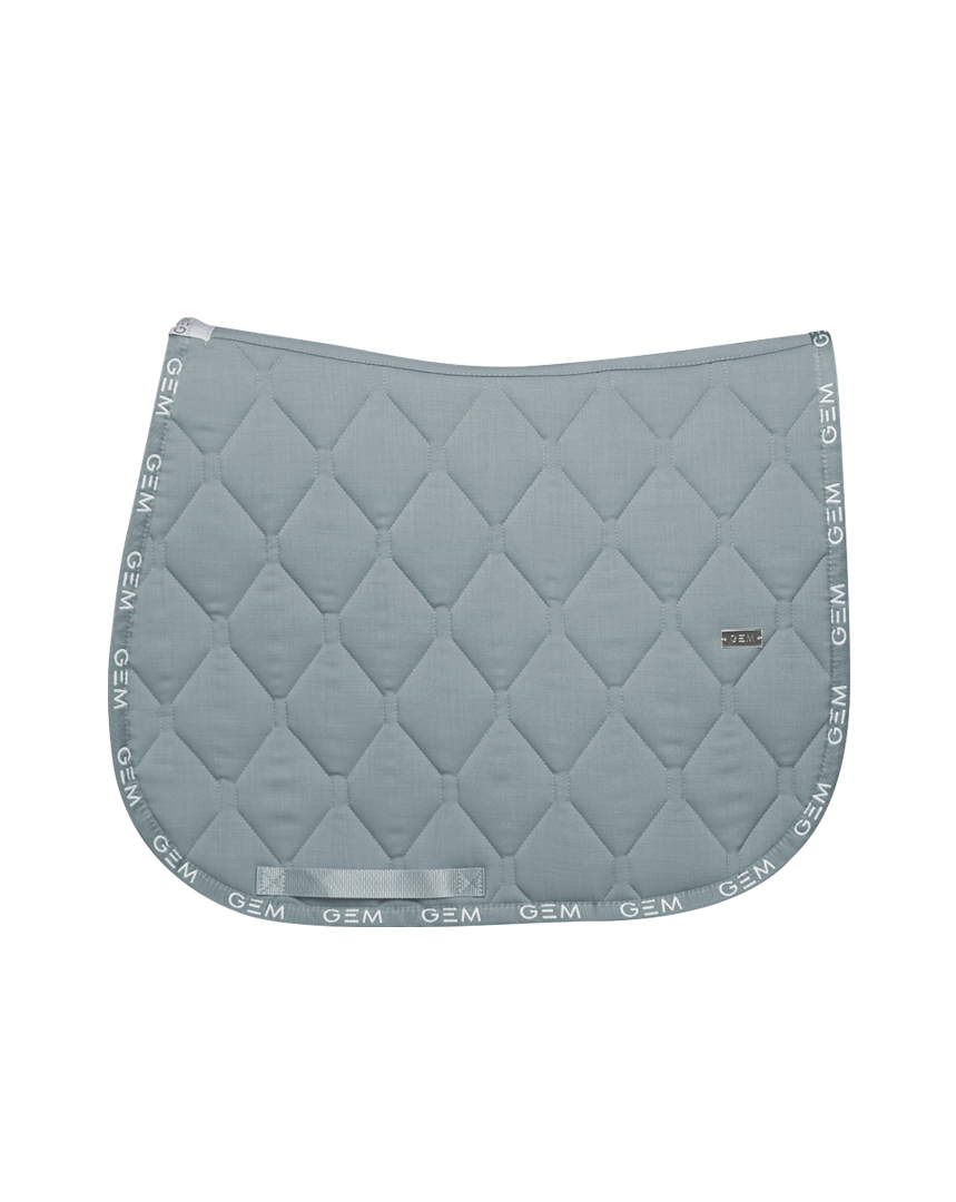 GEM - Tapis Love bleu gris / liseré logos blancs