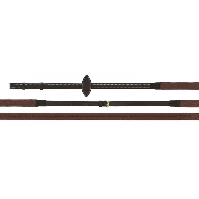 Norton - Rênes caoutchouc cuir huilé 16 mm