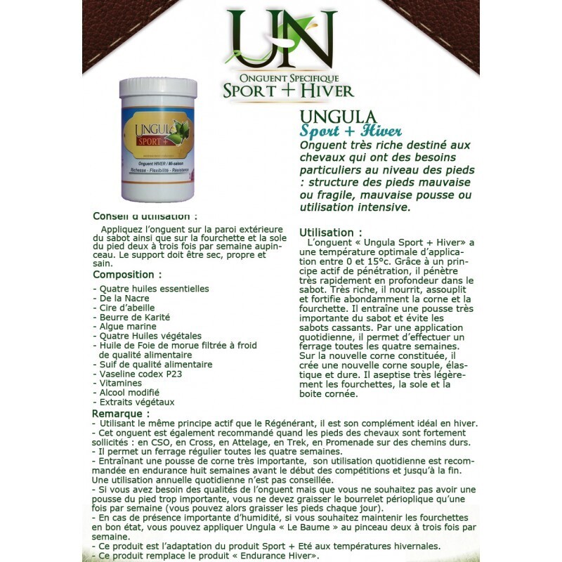 Ungula Naturalis - Onguent Sport + hiver/mi-saison 1 litre