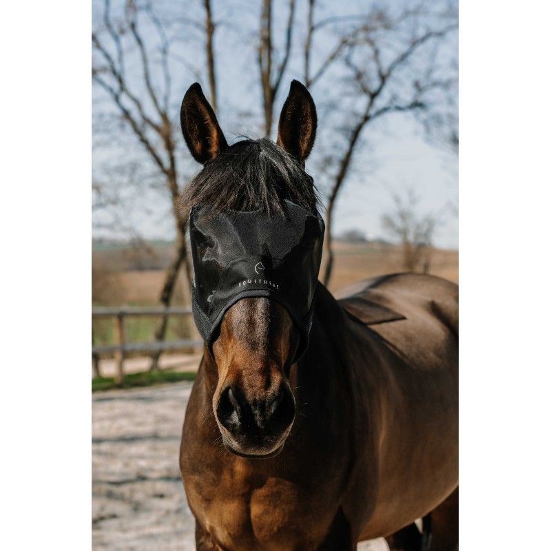 Equithème - Masque anti-mouches et anti-UV en mesh sans oreilles