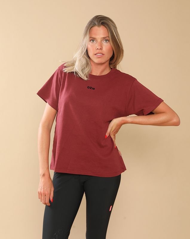 GEM - Tee-shirt Eclair bordeaux / noir