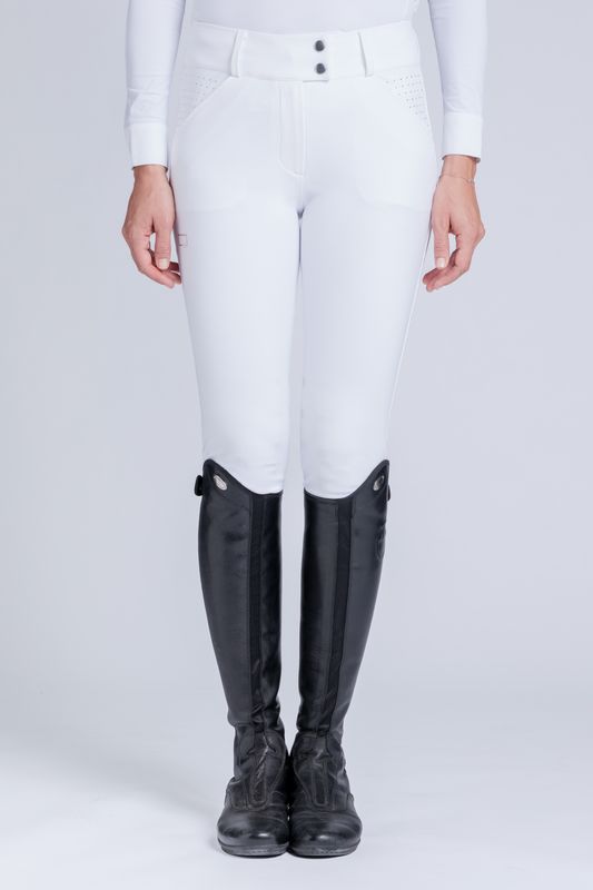 RG Italy - Pantalon Taille Haute avec Strass Femme Blanc RG Italy - Pantalon Taille Haute avec Strass Femme Blanc