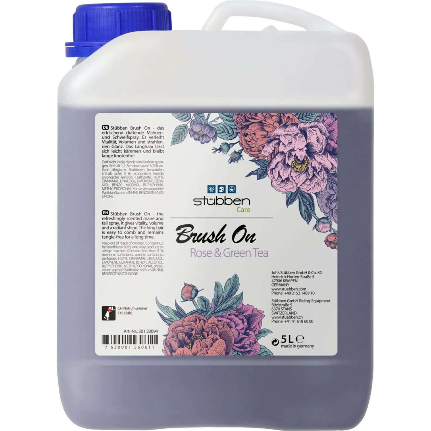 Stübben - Recharge démêlant Brush On Rose and Green Tea 5 litres Stübben - Recharge démêlant Brush On Rose and Green Tea 5 litres