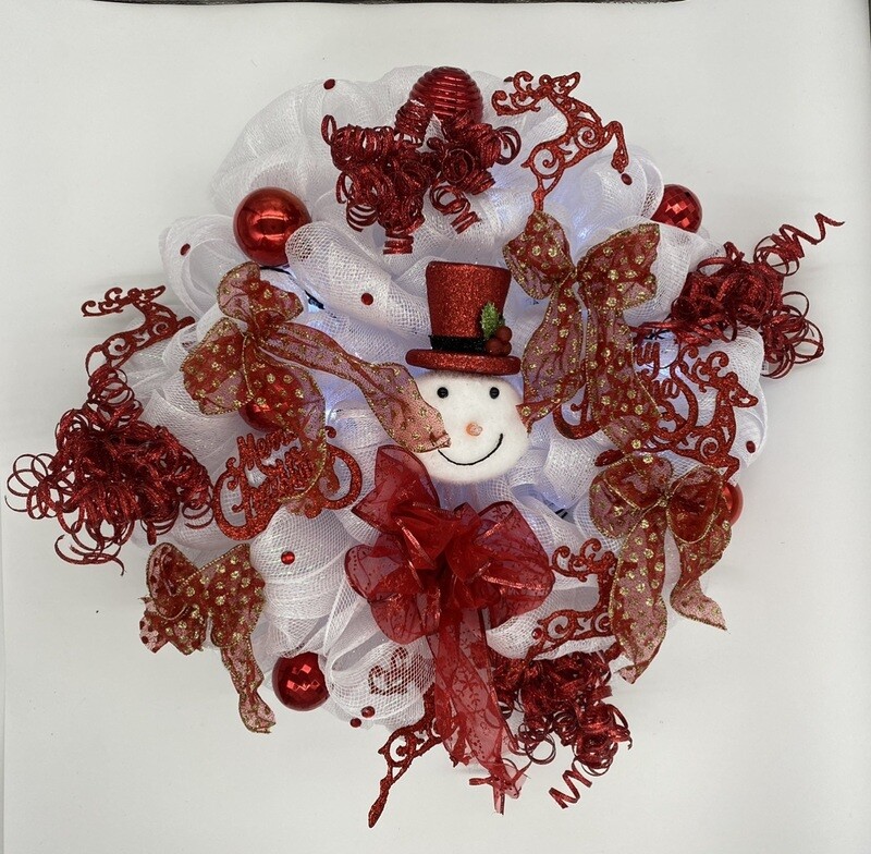 Christmas Wreath Red and White
