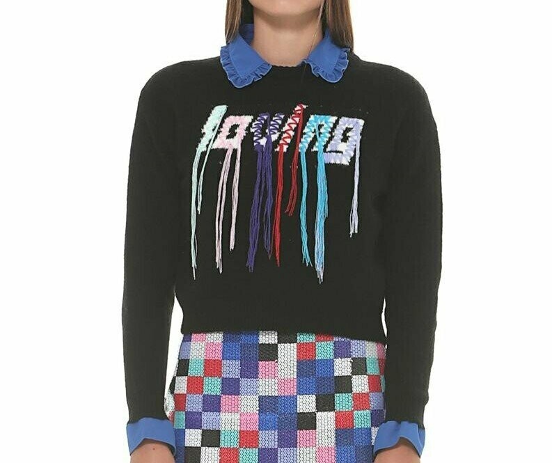 MAGLIONE LETTERING RICAMATO