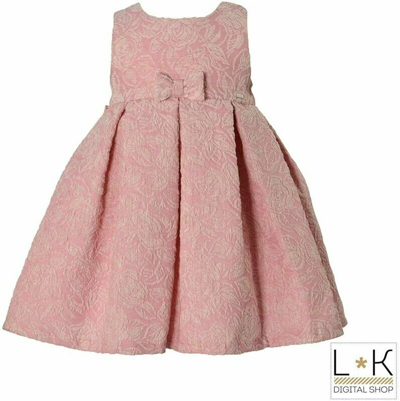 Sarabanda Abito Elegante Damascato Bambina Rosa