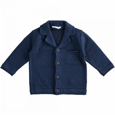 Cardigan In Misto Lana Blu Neonato Minibanda