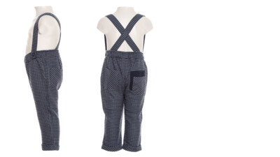 Salopette Sarabanda da bambino pied de poule avio/blu