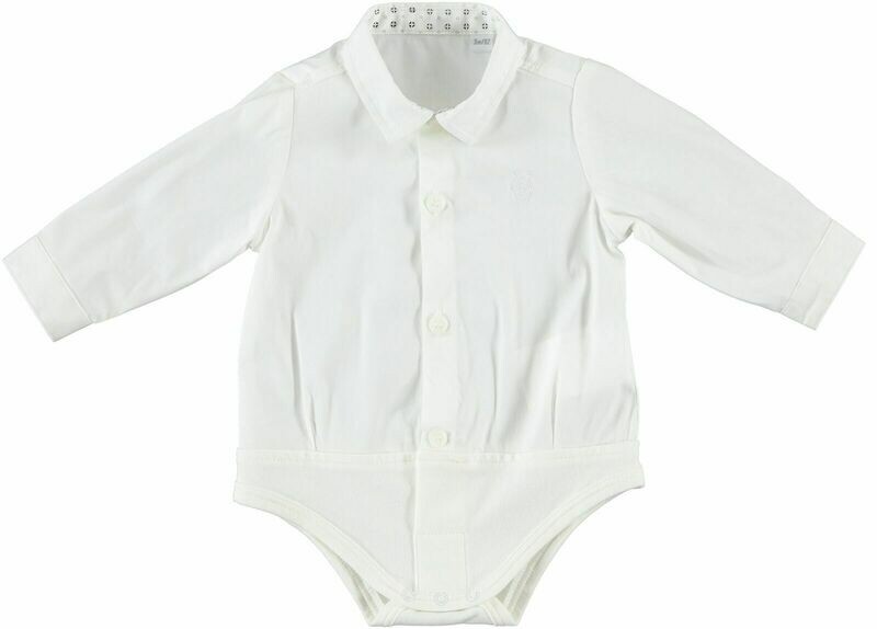 Camicia Body In Cotone Panna Neonato Minibanda