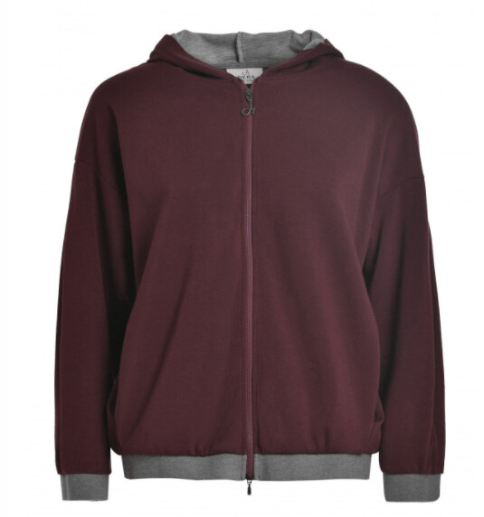 FELPA ZIP E CAPPUCCIO