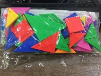 Tangram shapes in plastic bag(4-12 Years) + Passwave - هدايا للعلماء الصغار و غير مخصصة للبيع