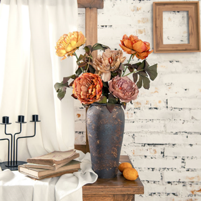 Single headed dried long peony flower