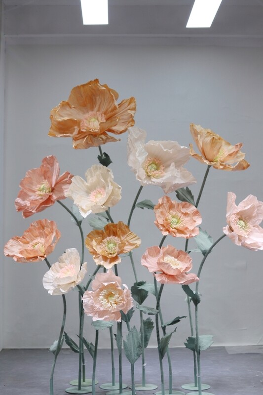 Large Giant Silk Floral Wedding Decoration Photo Props Yellow Color