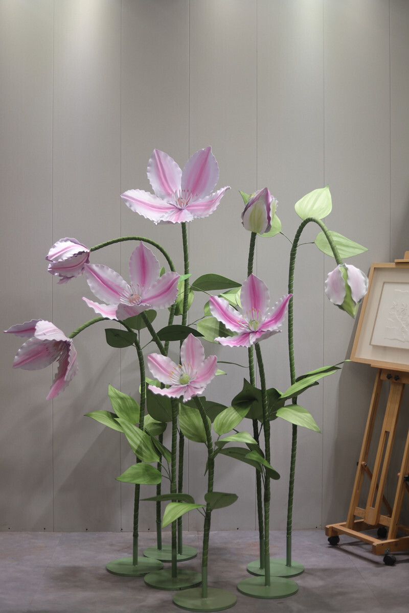 Giant Outdoor Purple Artificial Flower Eva Material Paper Art Water Proof Props