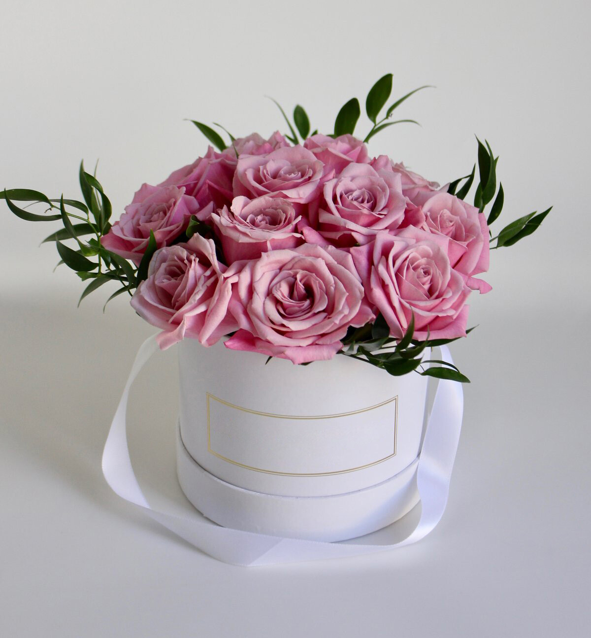 Pink Roses in a Round Box