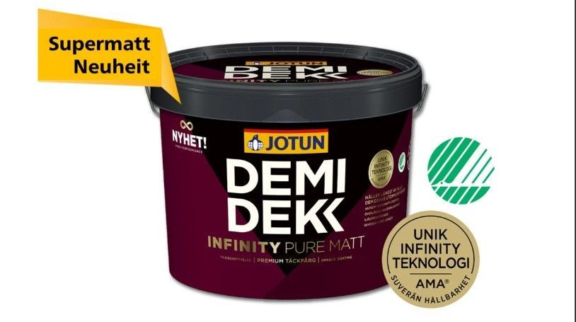 JOTUN DEMIDEKK INFINITY PURE MATT getönt - deckend matte Holzfarbe f. außen 10 Liter JOTUN DEMIDEKK INFINITY PURE MATT getönt - deckend matte Holzfarbe f. außen 10 Liter