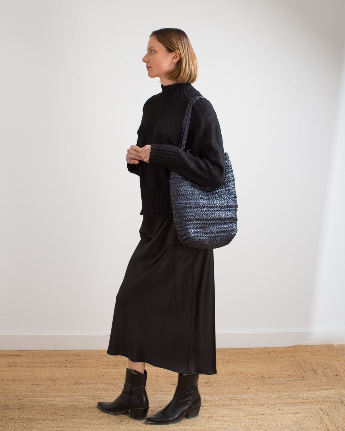 Cabas Hobo Tressé Biba Ruby - bleu