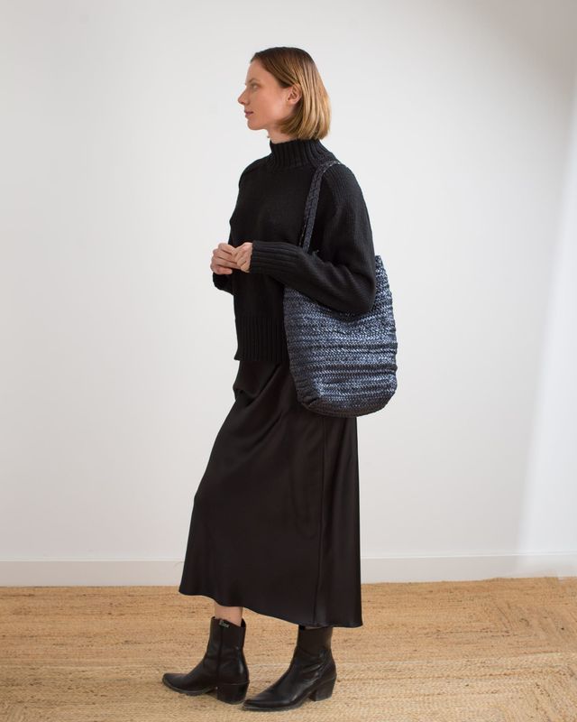 Cabas Hobo Tressé Biba Ruby - bleu