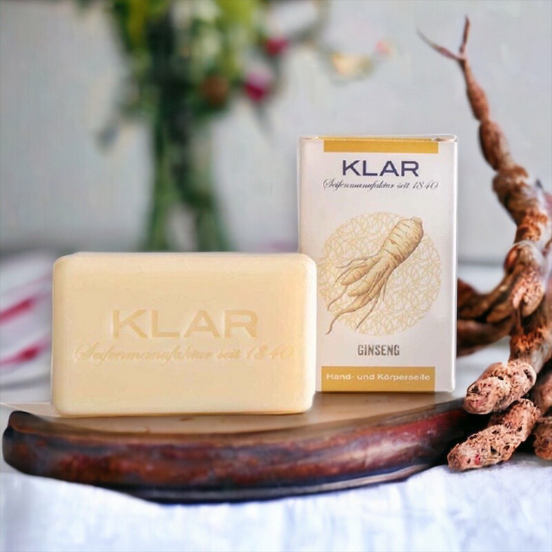 Klar’s Ginseng Seife, Cosmos zertifiziert, palmölfrei