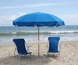 Sun &amp; Fun 2 - 2 Beach Chairs, 6ft. Umbrella, &amp; 2 Adult Beach Tags