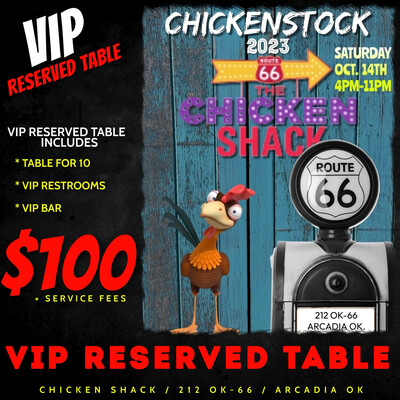 CHICKENSTOCK VIP RESERVED TABLE- Saturday, October 14th 2023