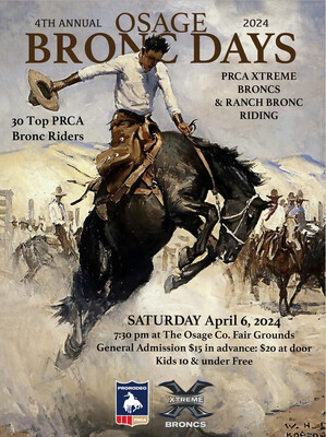 4th Annual Osage Bronc Days - Saturday, April 6th