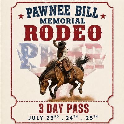 41st Annual Pawnee Bill Memorial Rodeo July 23-25 2026 (3 DAY PASS)