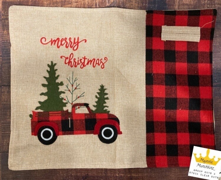 Red truck utensil holder placemat