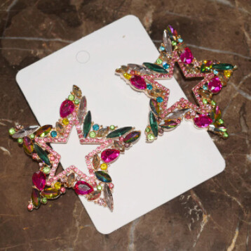Multicolor Star Statement Studs/ Earrings