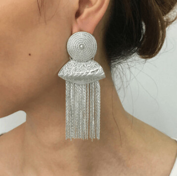 Tassel Statement Earrings (SILVER)