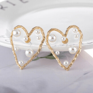 Pearl Acrylic Hearts/ Earrings