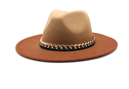 Ombre Chain Accent Fedora Hats