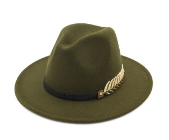 Green Feather Accent Fedora Hats