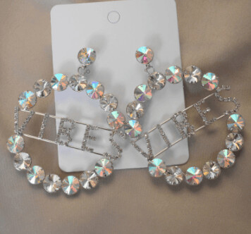 Vibes Statement Dangle Hoops (IRIDESCENT)