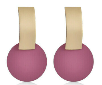 Geometric Round Drop Earrings (LILAC)