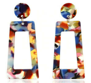 Geo Multicolor Dangle Earrings
