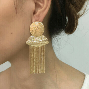 Tassel Statement Earrings (GOLD)