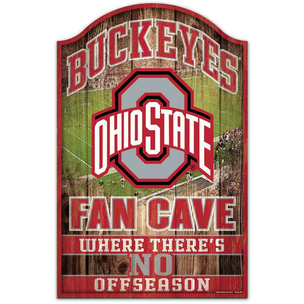 Ohio State Buckeyes Fan Cave Wood Sign