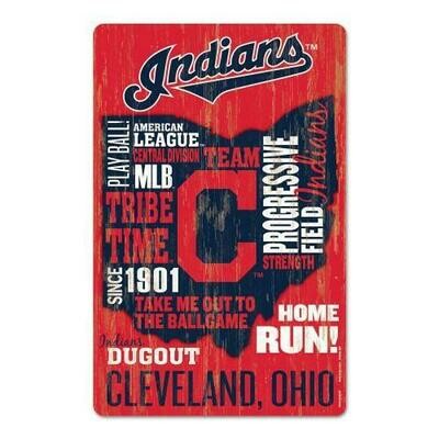Cleveland Indians Wordage Wood Sign