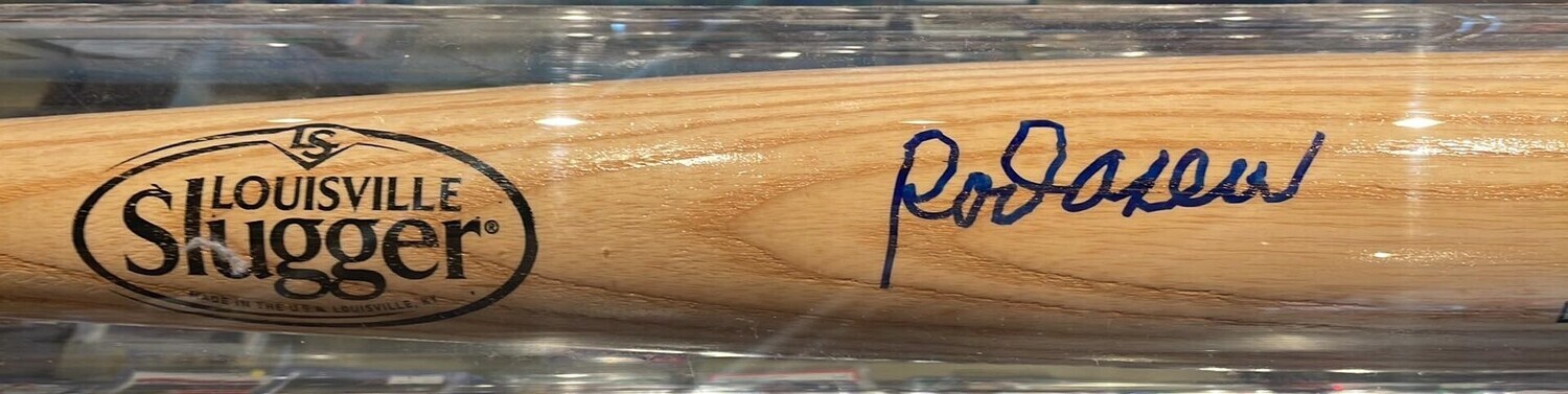 Rod Carew Signed Louisville Slugger Blonde Baseball Bat Beckett