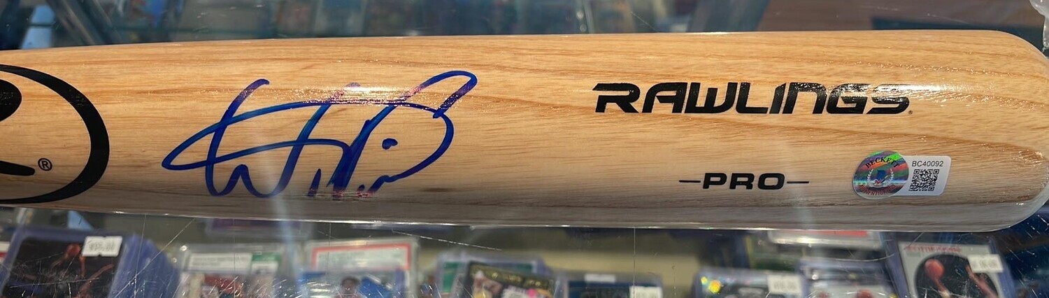 Wander Franco Rays Signed Full Name Rawlings Blonde Baseball Bat Beckett