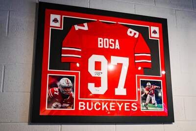 Nick Bosa Framed Jersey Ohio State