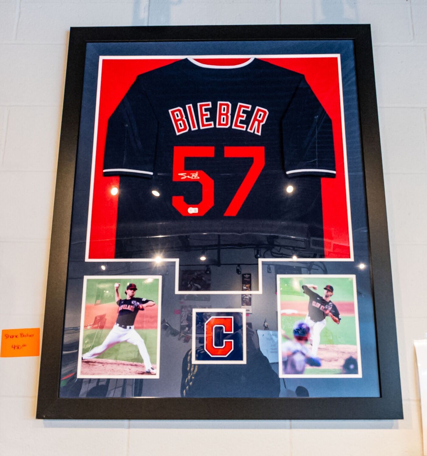 Shane Bieber Framed Jersey